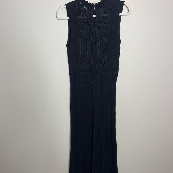 $445 The Kooples Long black openwork knit dress NWT - Picture 8 of 13